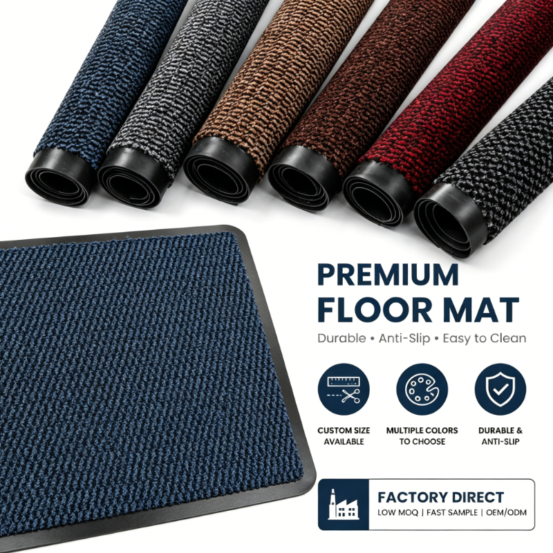 Premium floor mat: custom sizes, multiple colours, durable anti-slip backing and factory direct