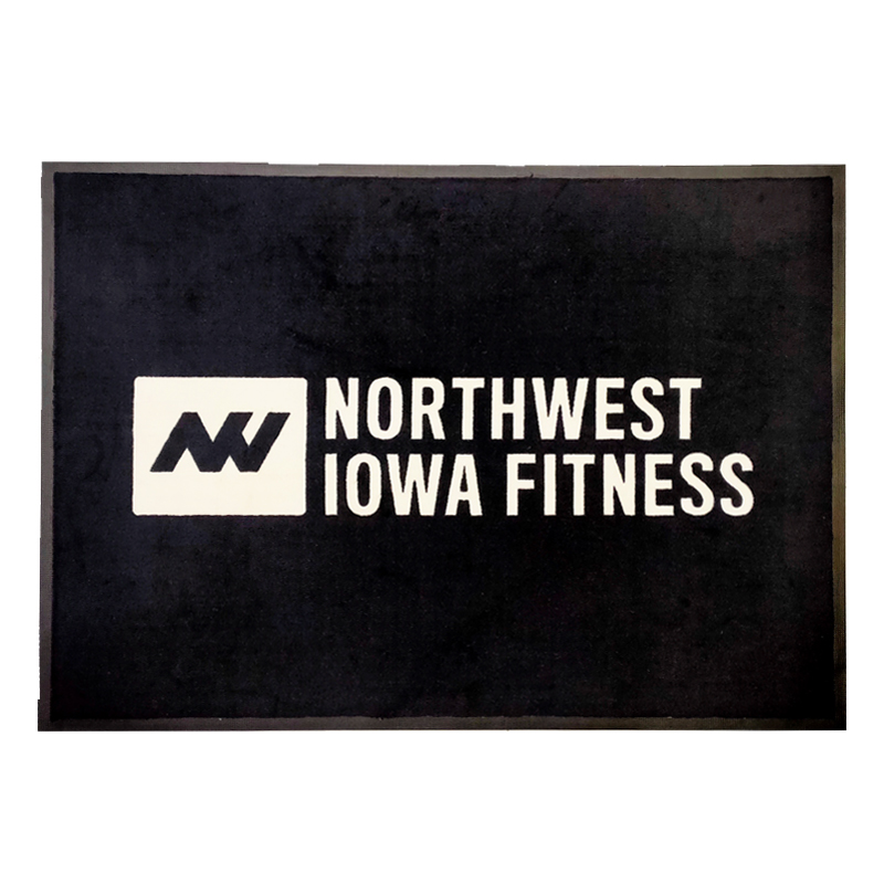Custom logo mat showing brand colour and print detail