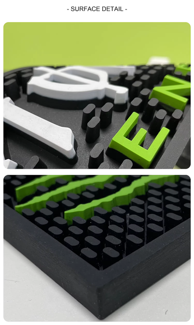 Rubber Bar Mat with Custom Logo – Drainage channels