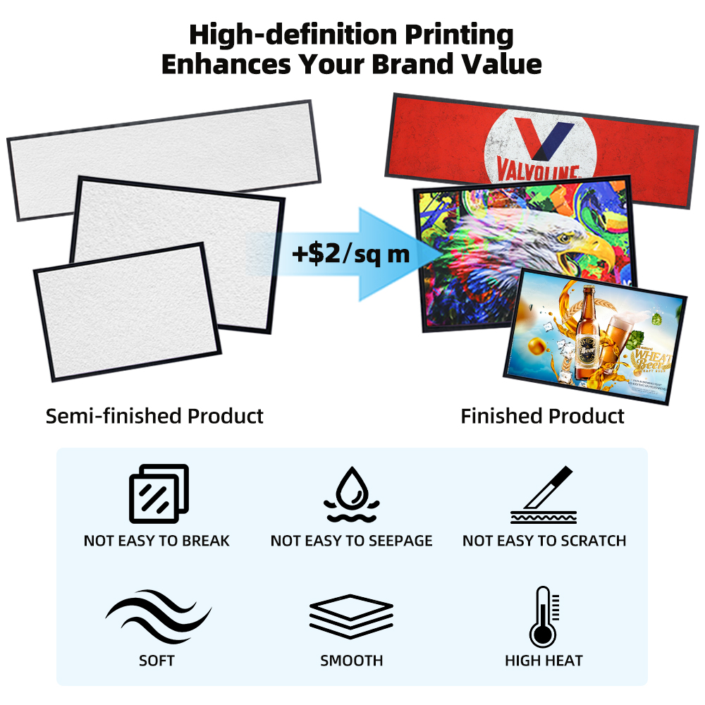 Sublimation Printed Bar Mat – Blank vs printed