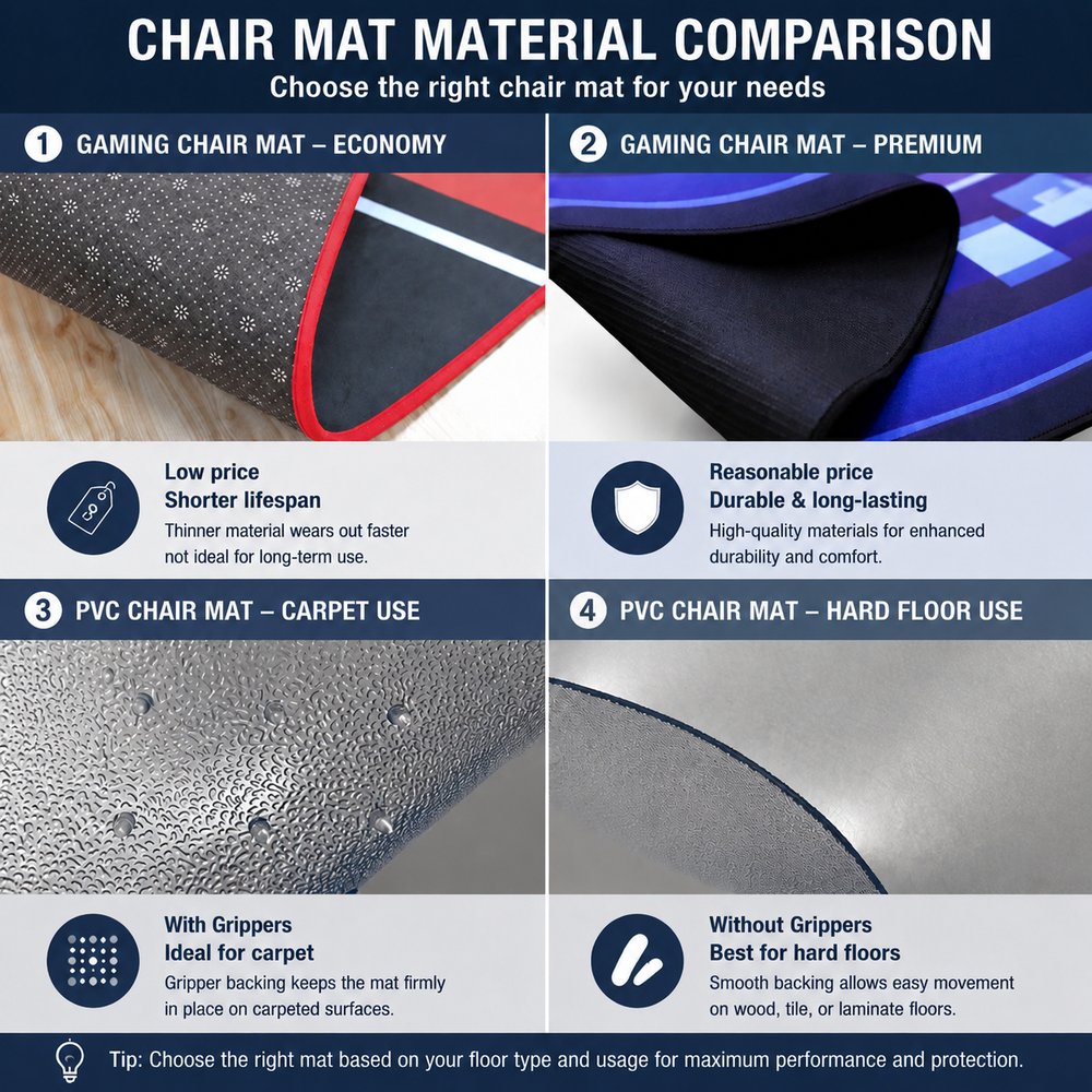 Printed Gaming Chair Mat – Material comparison