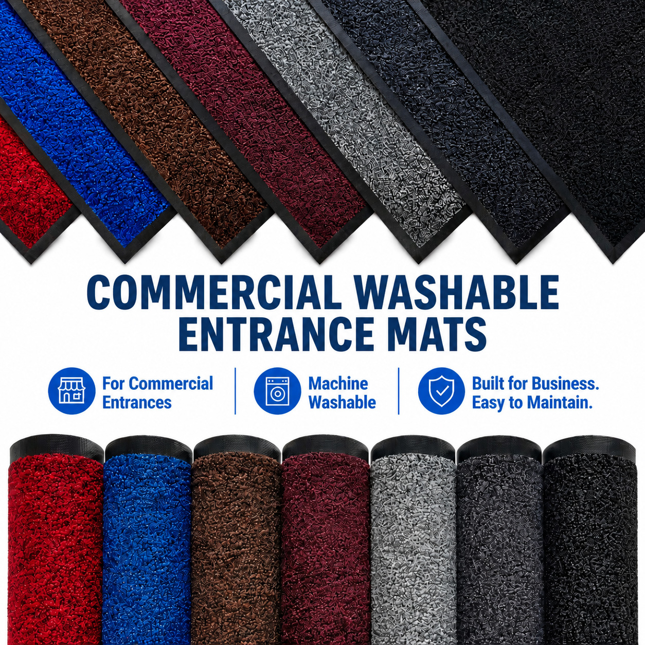 Commercial Rental Entrance Mat — Nylon & Rubber