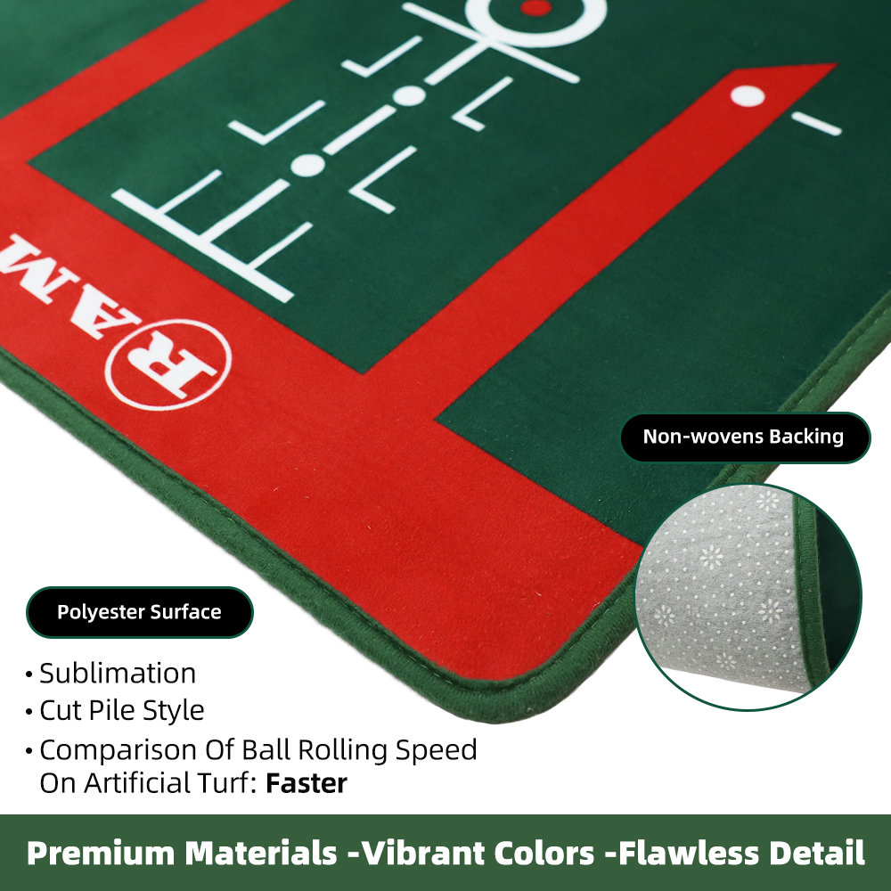 Golf Putting Practice Mat – Polyester surface, non-woven backing