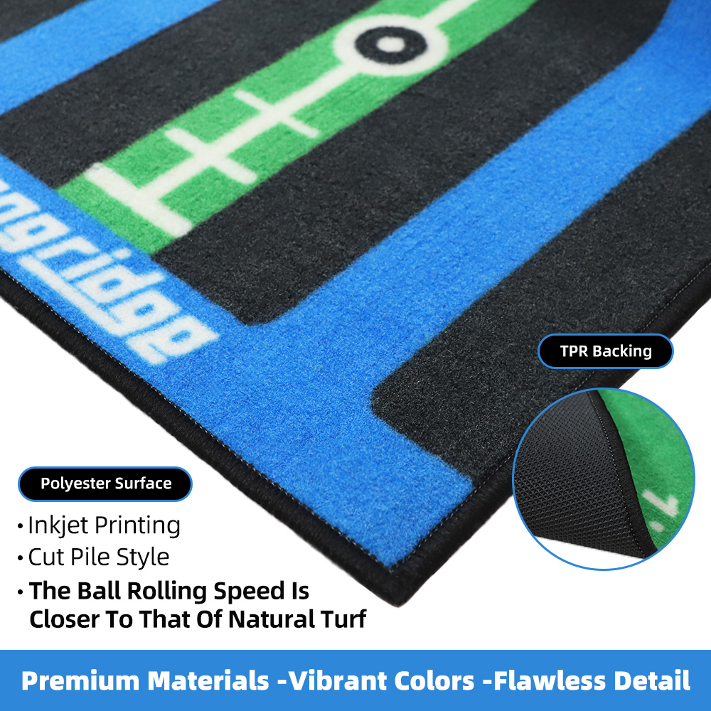 Golf Putting Practice Mat – Polyester surface, TPR backing